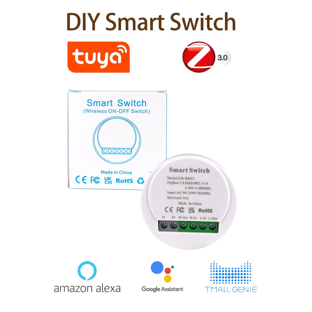 ZigBee Ʈ ġ  ġ DIY ġ, Tuya/Smart Life , Alexa  Google Home Բ ۵, 16A  AC 90-250V